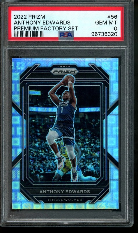 2022 Panini Prizm Factory Set Anthony Edwards /150 PSA 10 Timberwolves