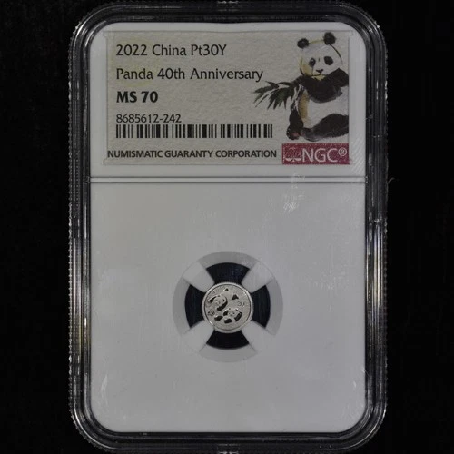 2022 CHINA PLATINUM 1 GRAM ✪ NGC MS-70 ✪ OZ COIN 30 YUAN 30Y 40th ◢TRUSTED◣