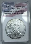 2001 American Silver Eagle .999 Silver 1oz WTC Ground Zero Recovered 9/11 NTC $1
