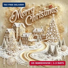 5D Merry Christmas Pearl Diamond Art kits for Adults Beginners 12x12inch