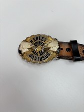 Harley Davidson Twin Eagles Belt Buckle Raintree 1978 Gold Vintage 1970s Mint