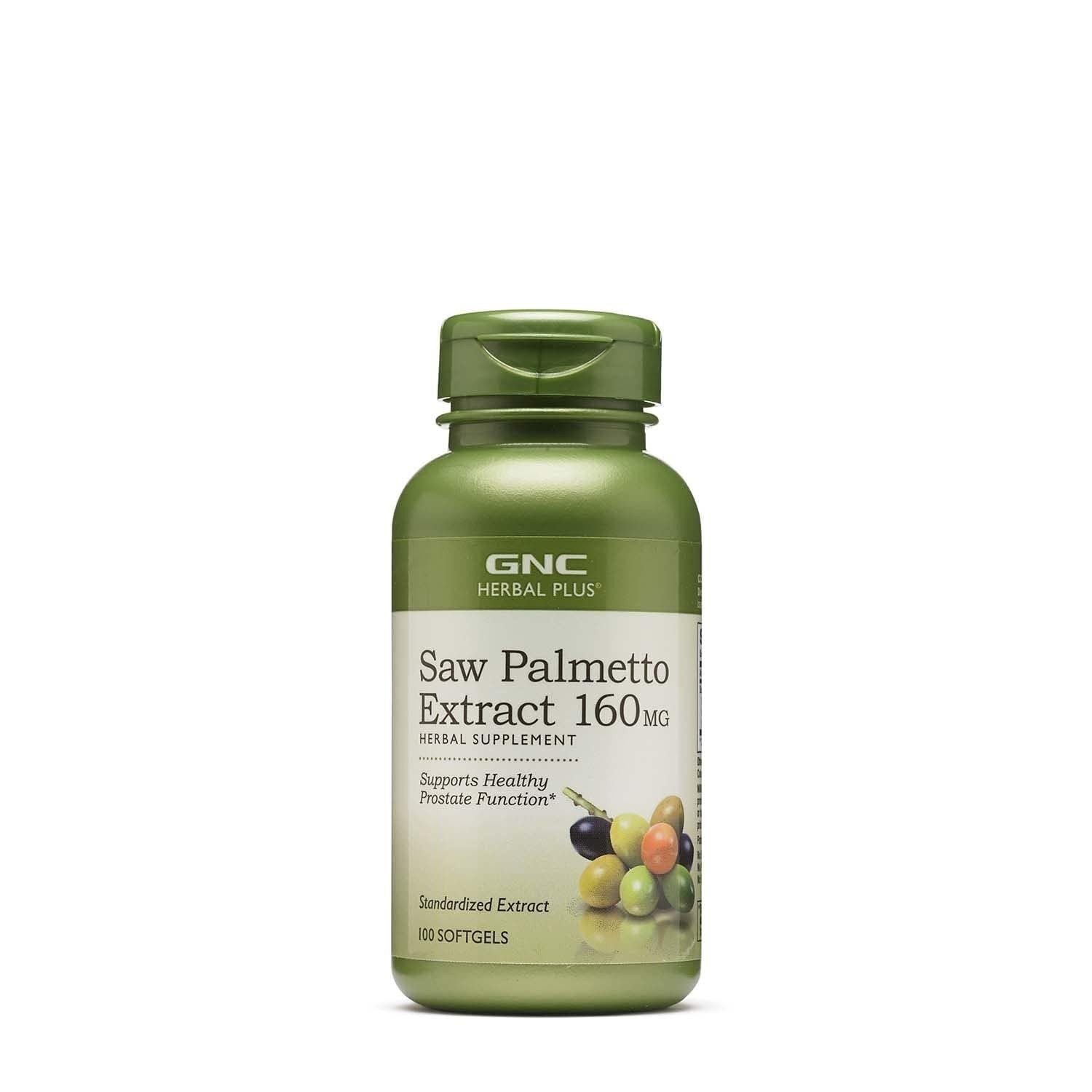 GNC Herbal Saw Palmetto Extract 160mg Supplement, 100 Count (Pack of 1)