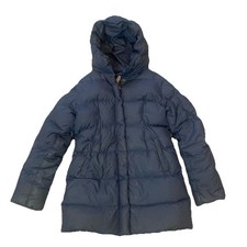 J Crew Crewcuts Coat Girls 14 Navy Blue Down Ins Puffer Long Jacket Hooded Parka