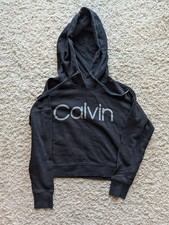 Calvin Klein Performance Women's Black Pullover Hoodie Cotton Logo Hooded S