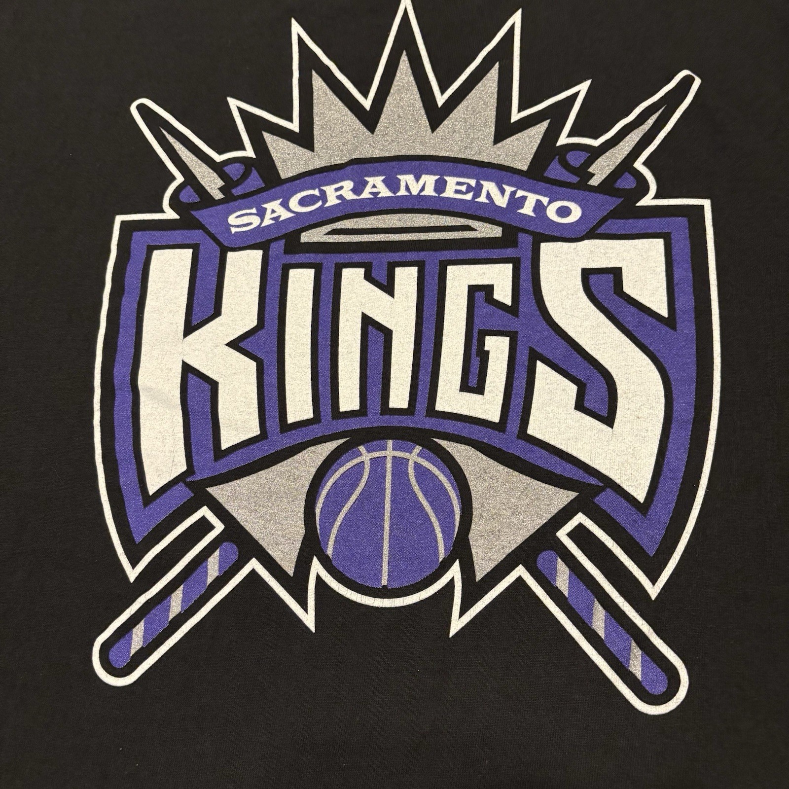 Vintage Reebok Sacramento Kings T-Shirt Mens Large Black NBA Basketball Sports thumbnail 9