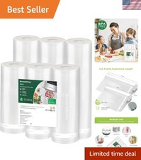 BPA Free Vacuum Sealer Rolls - 6 Pack, 3 Rolls 11" 3 Rolls 8" for Food Storage