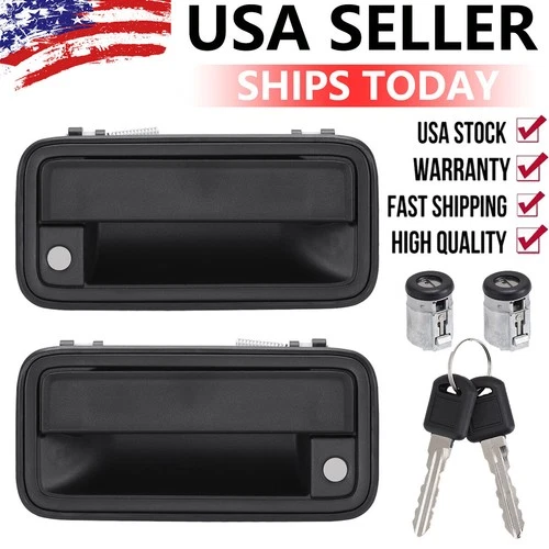 Front Exterior Door Handle w/ Lock Cylinder For Chevrolet C1500 GMC K1500 95-00
