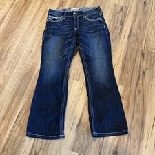 Ariat REAL Womens Marine Mid Rise Boot Cut Entwined Big Stitch 32S