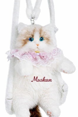 Personalisierter Plüsch Katzen Rucksack, individueller Name Stofftier Katze Tasche, süße Katze Tasche