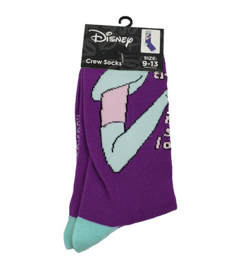 Disney Cinderella Mens Size 9-13 Purple Teal Princess Novelty Graphic Crew Socks
