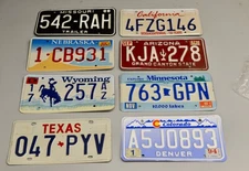 License Plates  lot of 6 different states