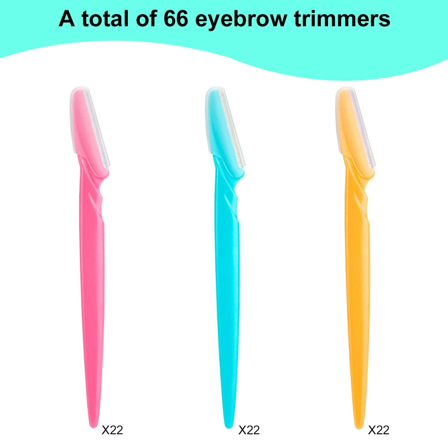 66  Eyebrow & Face Razors with Protective Covers - Unisex Grooming Set