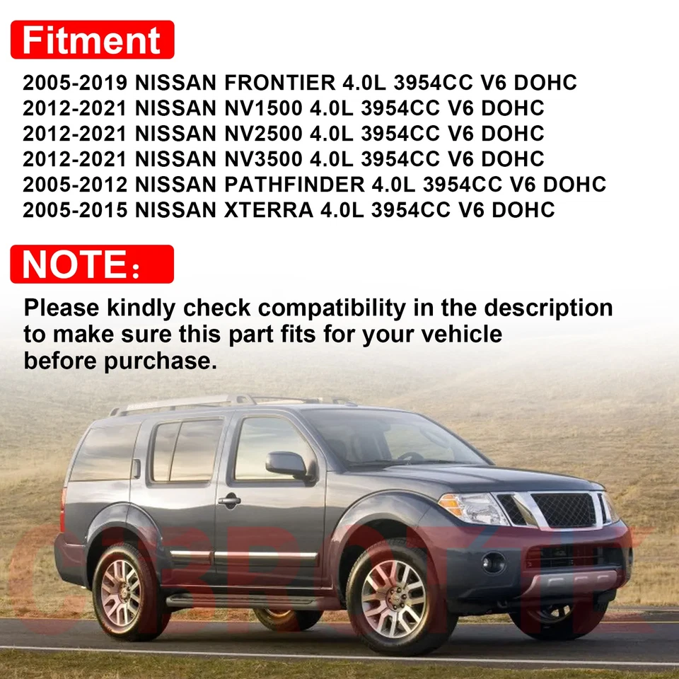 Juego de 2 piezas de cubierta de válvula de aluminio con junta y tapa para NISSAN NV1500 NV2500 2012-2021 Foto 3 de 4