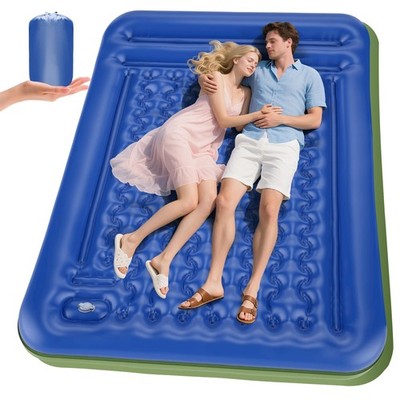 Double Sleeping Pad for Camping, Extra Thick 5 Inch -Inflating 2 Person Campi...