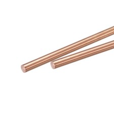 5mm Dia. 250mm Length Solid Copper Round Rod Lathe Bar Stock for DIY Craft 2pcs