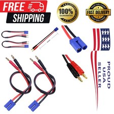 Braided EC5 Connector to 4mm Banana Plug - 30cm Cable for Drones and Vehicles