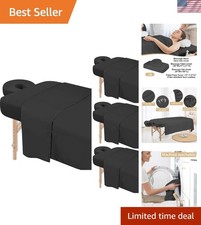 3-Piece Massage Table Covers Set - Includes Fitted Sheets  Face Rest Covers