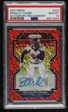 2021 Panini Prizm Red Shimmer 7/10 Bradley Chubb #203 PSA 10 GEM MT Auto 14t3