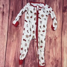 Bellabu Bear christmas Bamboo One Piece Pajamas Convertible Footie 6-9 Months