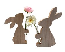 Hase mit Vase (2er Set), H: 19-23 cm Frühlingsdeko, Deko Hase, Osterdeko