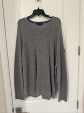 NWT Men  s Rhone Walden Wool Cashemere Waffle Knit Sweater Gray Pullover 2XL