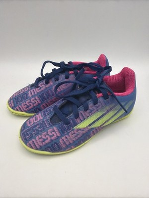 Adidas Messi 100 Kids Indoor Soccer Shoes Futsal Blue Pink Size 11K