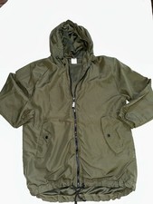 Victoria's Secret PINK Anorak Jacket Womens M/L Olive Mesh Lined Hooded Full Zip