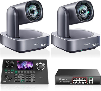 4K PTZ Camera and Conroller Bundle/Kit - 2-Pack 12X Optical Zoom AI Tracking NDI