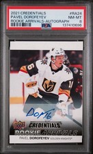 2021-22 Upper Deck Credentials #RA-24 Pavel Dorofeyev Rookie Arrivals Auto PSA 8