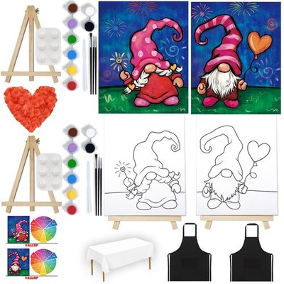 VALLSIP 2 Pack Paint and Sip Canvas Painting Kit Pre Drawn Canvas for Painting f