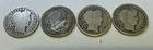 BARBER SILVER DIMES  1902 1905 1906 1914D 4ea 90% Silver .29 Oz total