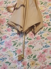 Vintage Umbrella With Gold Handle With Green Jewels Unique RARE