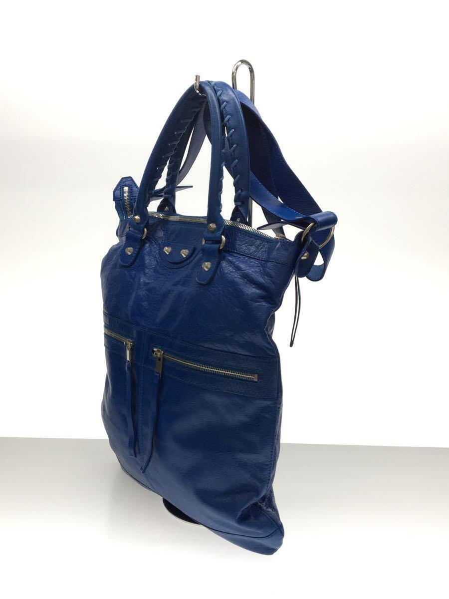 Balenciaga 2-way classic square bag blue leather … - image 2