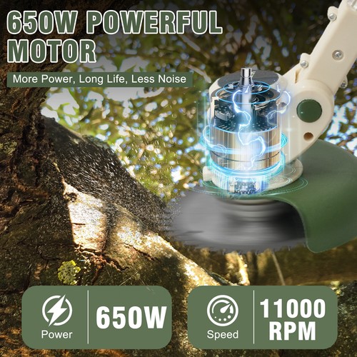 Electric Weed Lawn Edger Eater Cordless Grass String Trimmer Cutter 2* Battery - Picture 48 of 70