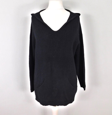 Alpini Knitwear Black Soft Knit Jumper Size 14/16 Made in Italy V-Neck Relaxed 