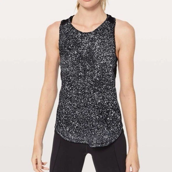 lululemon sculpt tank ii splatter black yoga tank-top