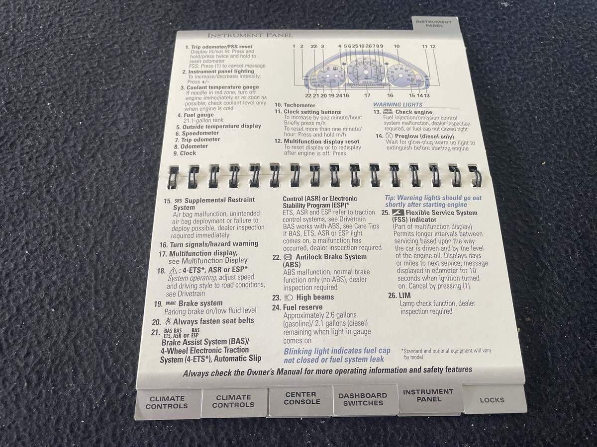 1998 Mercedes Benz E-class Quick Tips for Owner