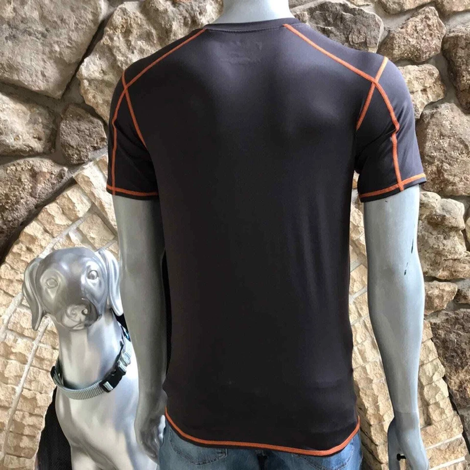 Tek Gear Performance Fitted Gray Orange Men's Athletic Short Sleeve Shirt Size L - Image 4 of 4