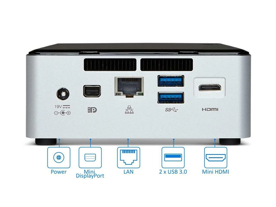 Intel NUC Core i7 3.40GHz 512GB PCIe SSD 8GB RAM NUC5i7RYH Mini Desktop Win10 PC - Image 4 of 4