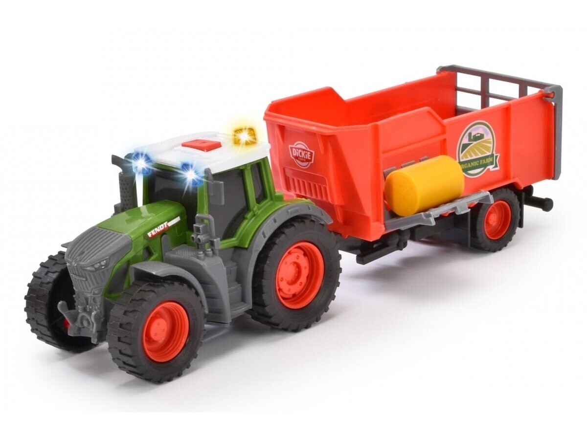 Dickie Toys Fendt Farm Tractor Trailer Big Quality Moving Parts Sound Light Toy