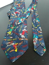 Vintage Looney Tunes Bugs Bunny, Daffy Duck, Taz, Sylvester Golfing Tie