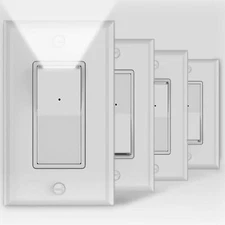 4Pack SOZULAMP 3 Way Light Switch with LED Night Light 15Amp 120/277Volt,Three W