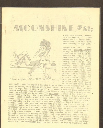 VINTAGE SCIENCE FICTION FANZINE #350 - MOONSHINE MAY 1959