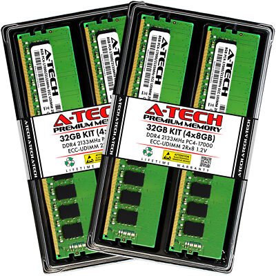 32GB 4x 8GB PC4-2133 ECC UDIMM Dell PowerEdge R240 Memory RAM