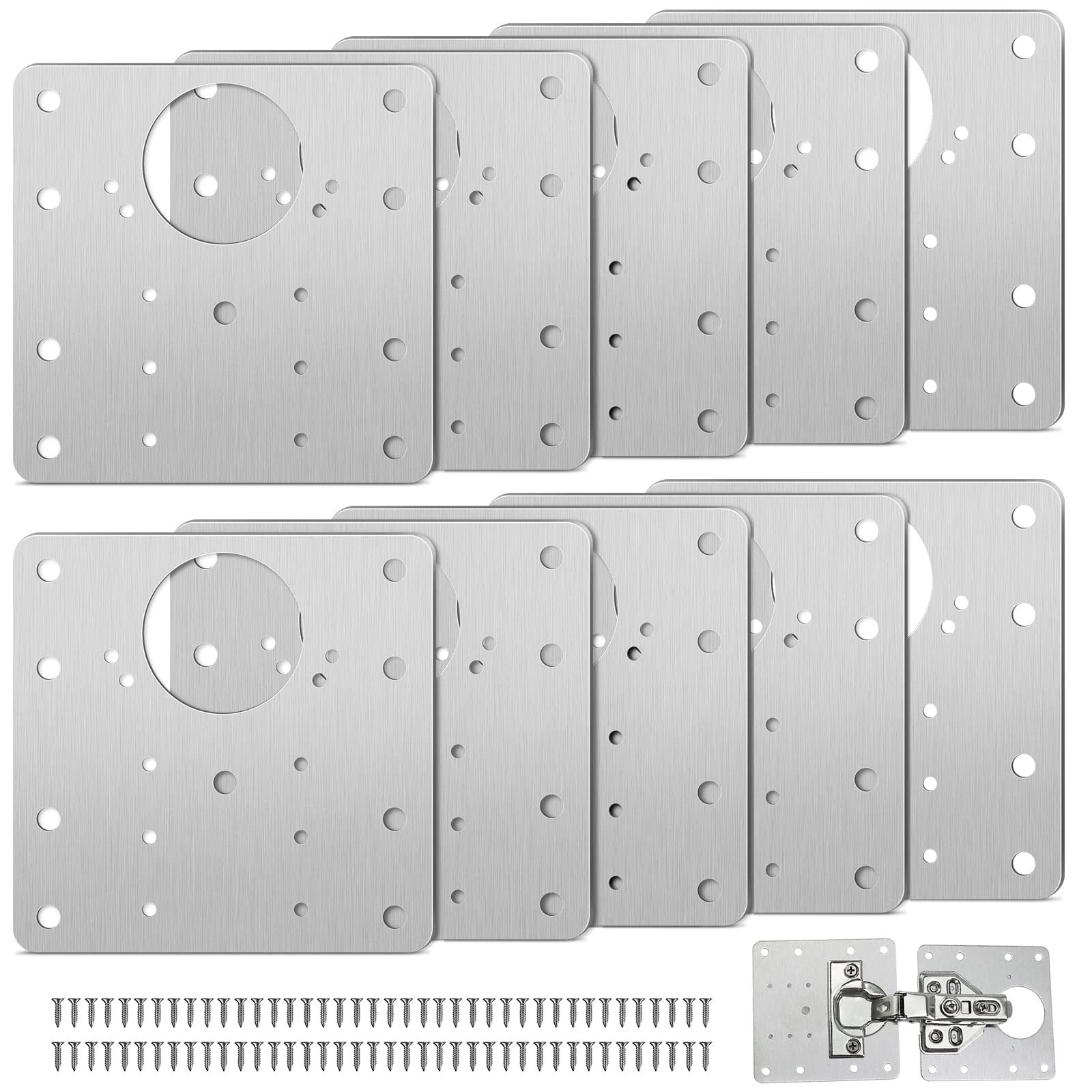10 Pezzi Piastre di Riparazione per Cerniere per Armadietti Porte Cerniere co...