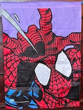 SPIDERMAN WALL HANGING/ BANNER ART - NYLON 1996 28" X 38" PERFECT
