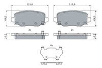 Bosch BremsbeläGe Bremsbelegsatz Hinten Passend FüR Jeep Cherokee