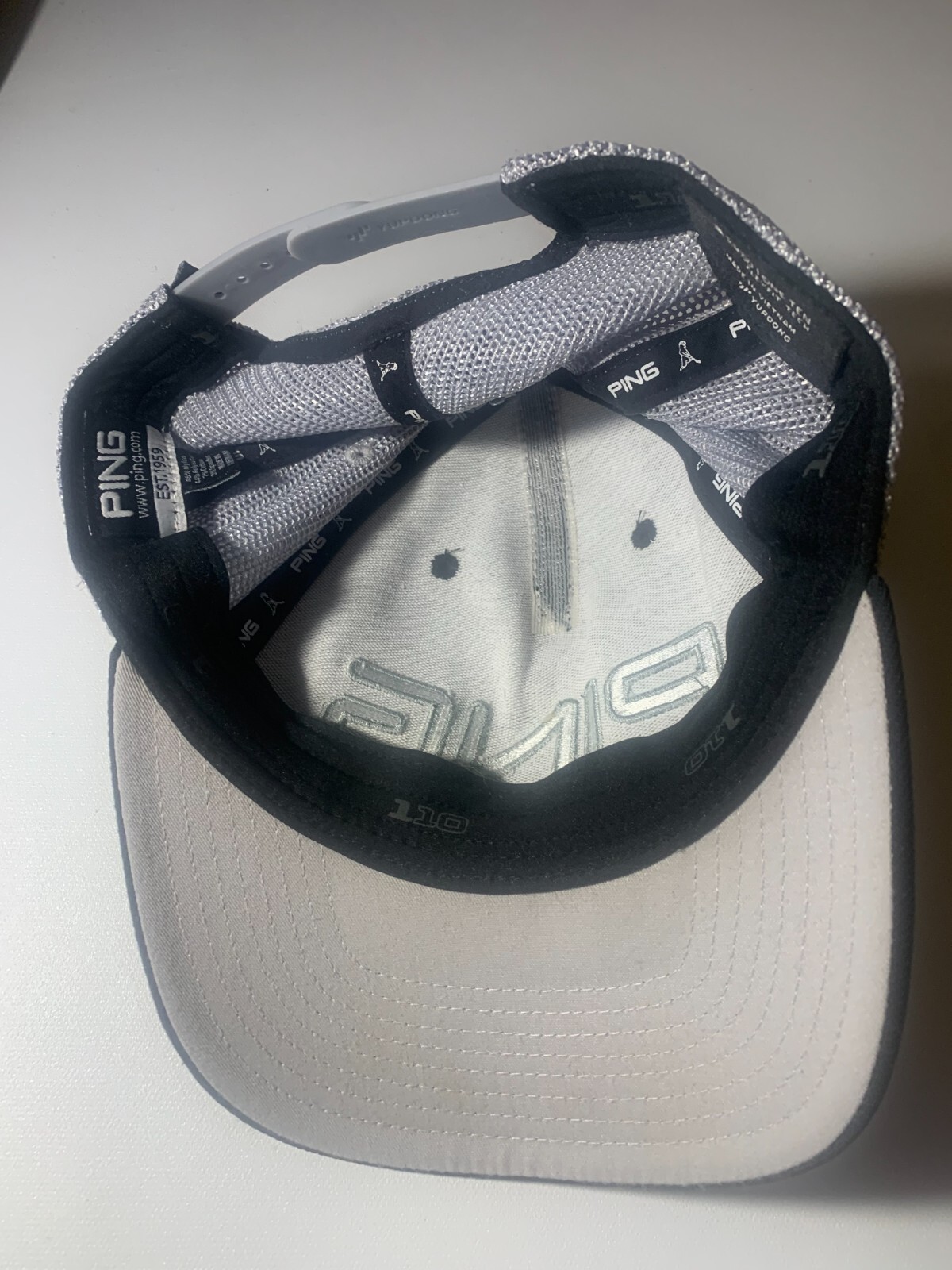 Ping Hat Cap Snap Back Adjustable Black Grey Pre-… - image 2