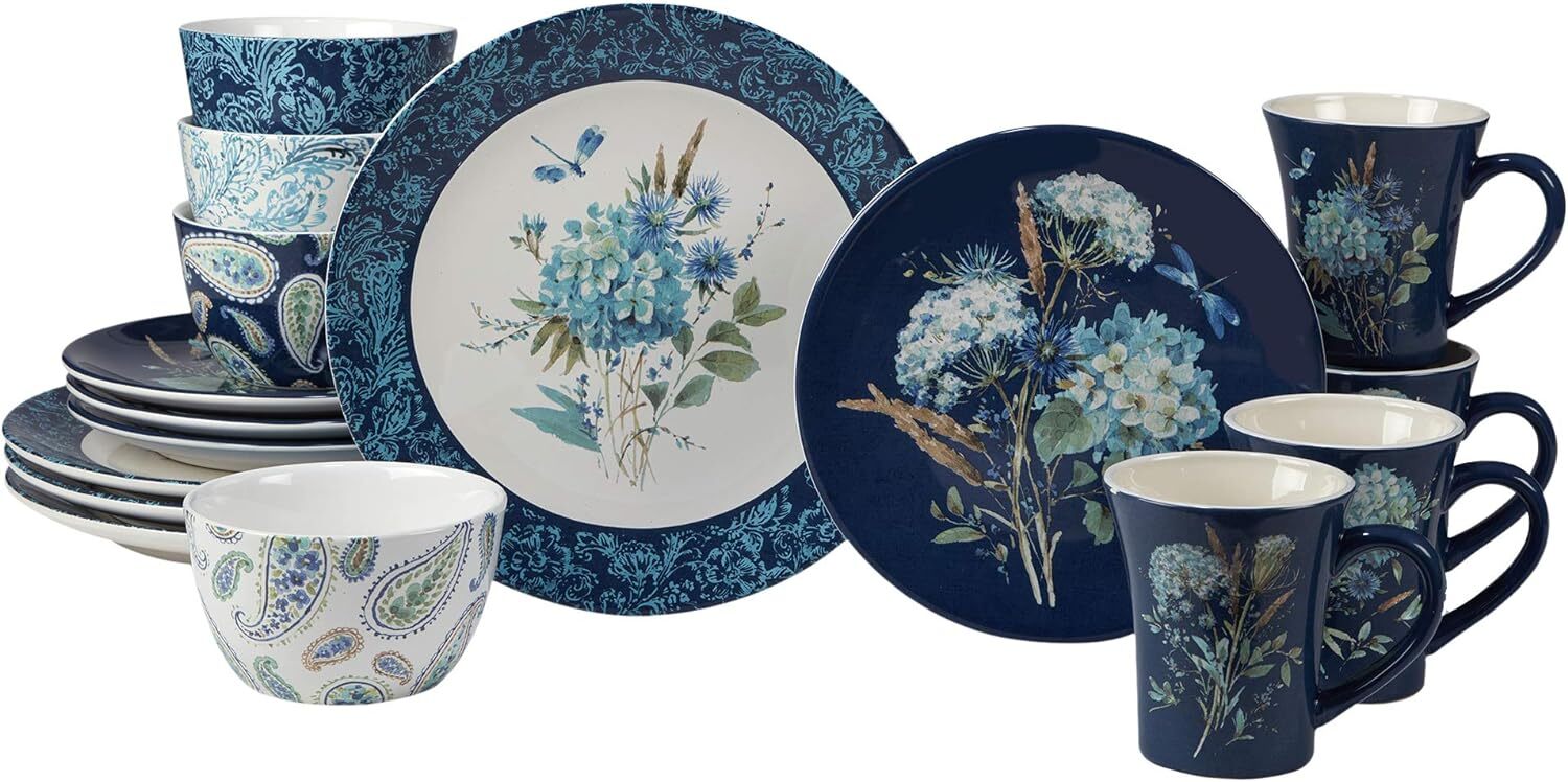 Certified International Bohemian Blue 16 pc Dinnerware Set, 