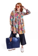 Kika Vargas X Target Mini Dress Sz XS Multicolor Anemone Floral Long Sleeve Boho